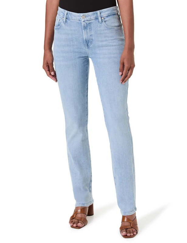7 For All Mankind Women's Kimmie Straight Olina Jeans, Light Blue, 31 W