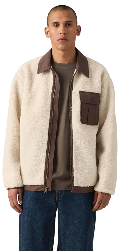 Levi's Joonie Sherpa Oatmeal Jacket, Oatmeal, XL