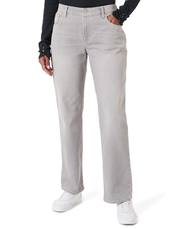 7 For All Mankind Women's Calie Straight Drive Jeans, Gray, 31 W
