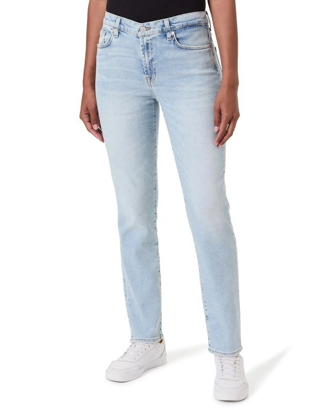 7 For All Mankind Women's Roxanne Sunset Beach Jeans, Light Blue, 31 W