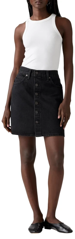 Levi's Retro Button Front Skirt, Open Mind, Open Mind, 31W