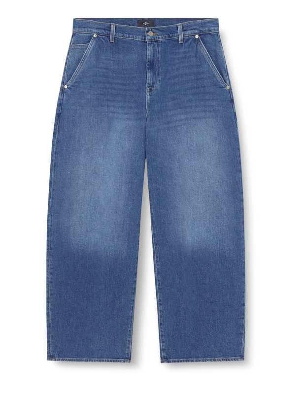 7 For All Mankind Women's Bonnie Trouser Explorer Jeans, Mid Blue, 32W