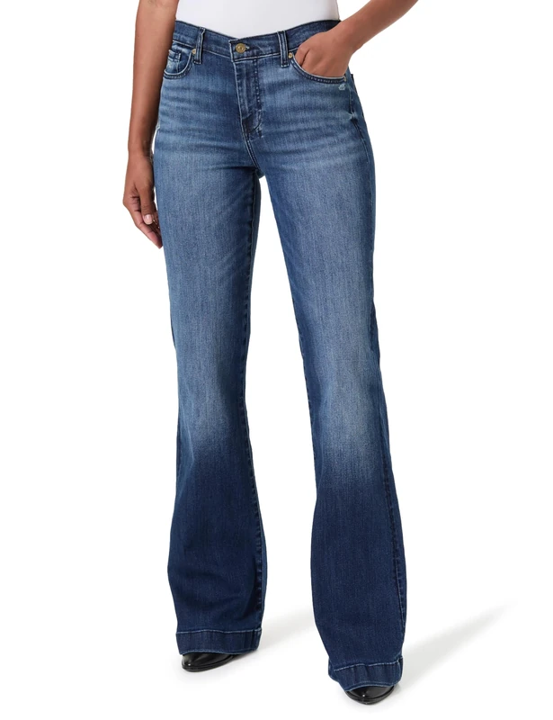 7 For All Mankind Women's Dojo Lake Jeans, Mid Blue, 31 W
