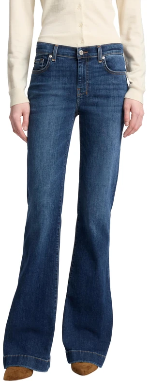 7 For All Mankind Women's Dojo Andover Jeans, Mid Blue, 29 W