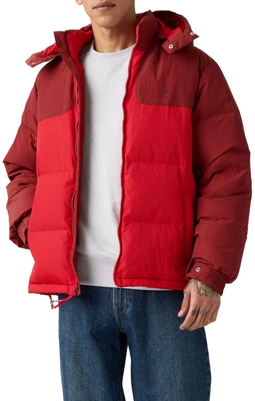 Levi's Men's Rockridge Short Puffer Jacket, Russet Brown, L