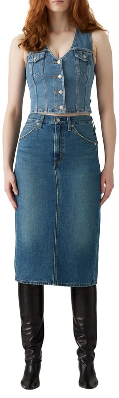 Levi's Women's Hr Back Slit Skirt, Review Time, 32W