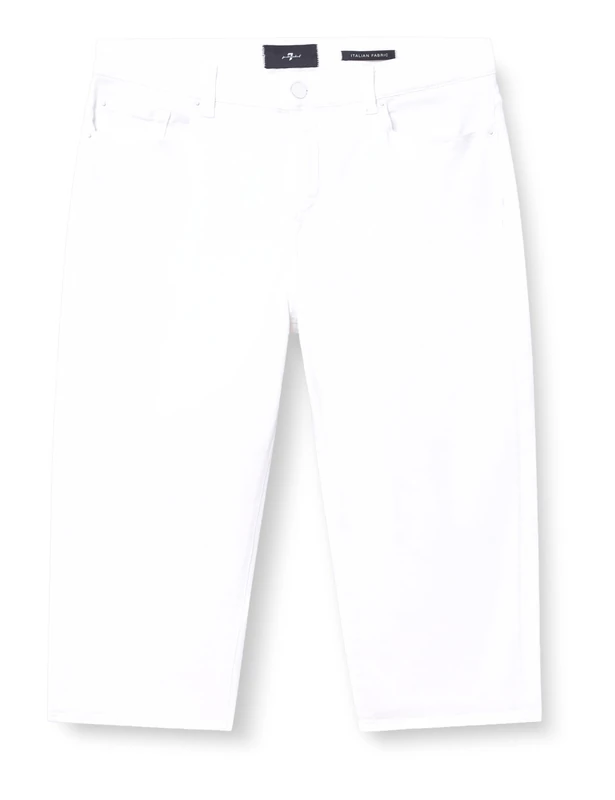 7 For All Mankind Women's Capri Salt Pants, White, 32W