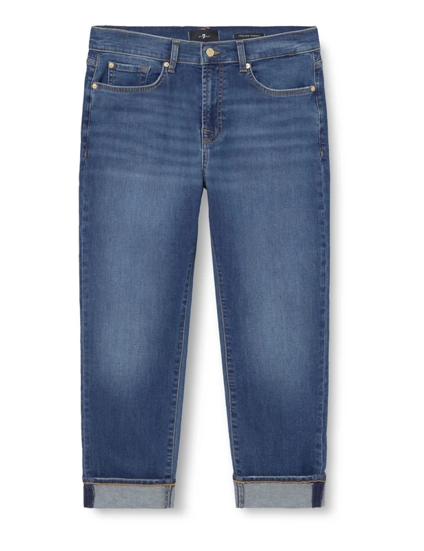 7 For All Mankind Women's Relaxed Skinny Royalty Jeans, Mid Blue, 31 W - Image 1
