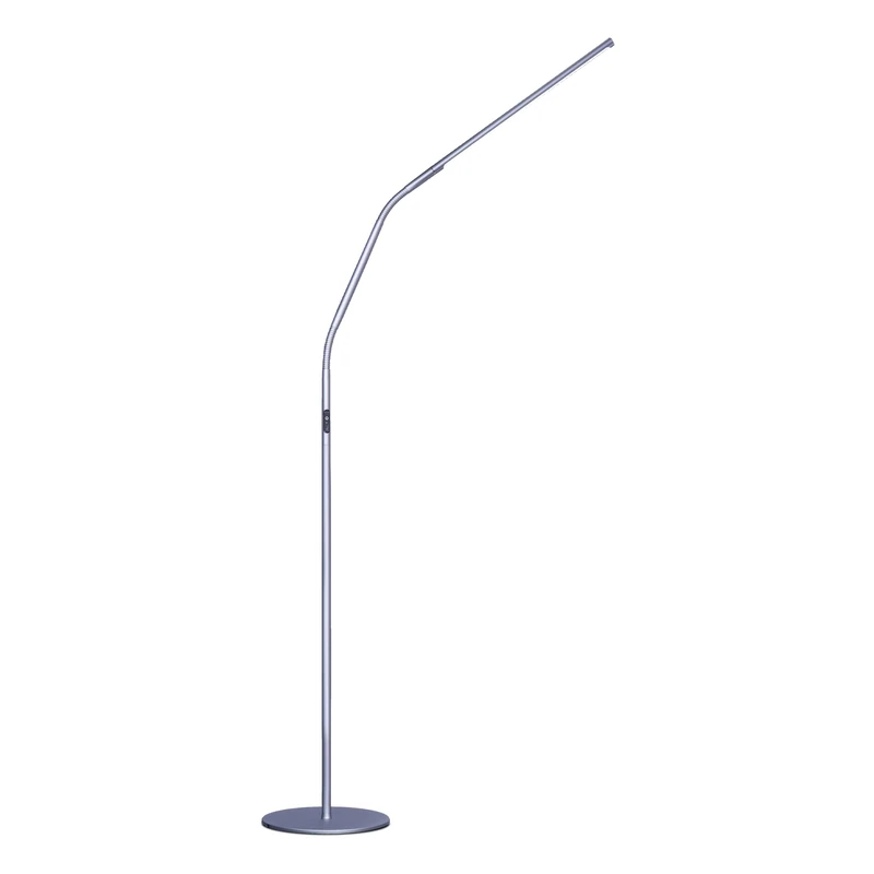 Daylight Slimline 4 LED Floor Lamp - 6,000K, 3,200 Lux, 4 Brightness Levels, USB-C Port for Fast Charging - Sleek Design, Anti-Glare Shade, Flexible Height Adjustment - Ice Grey