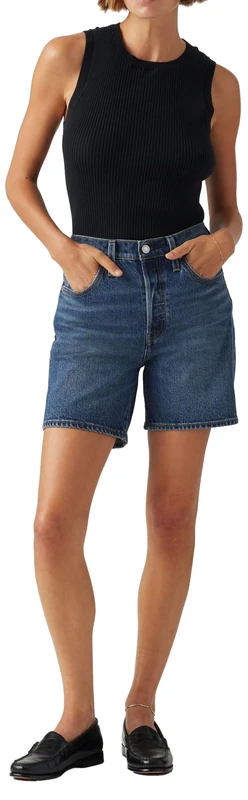Levi's 501 Mid Thigh Short Broken Midnight No, Broken Midnight No D, 24W
