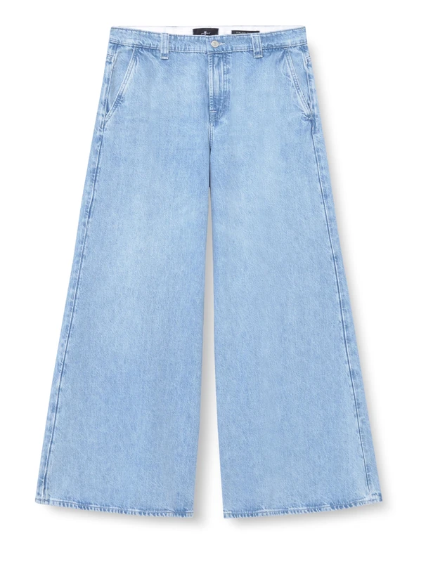 7 For All Mankind Women's Willow Trouser Another Time Jeans, Light Blue, 31 W