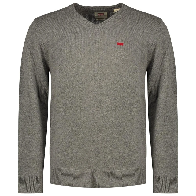 Levi's Men's V Neck Hm Sweater Pullover, Mid Tone Grey Heathe, S