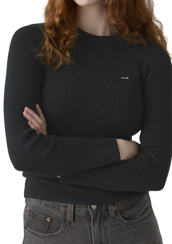 Levi's Women's Rib Crew Sweater Pullover, Anthracite Night, S
