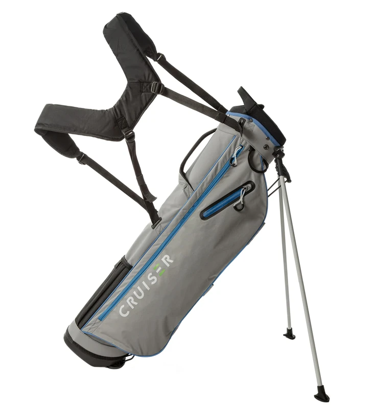 Cruiser Golf CR-Lite 7" Stand Bag | Lightweight, Slim Standbag with Padded Double Shoulder Straps | 4-Way Divider | 3 Pockets, Grab Handle, Rain Hood (Grey/Blue 2026)