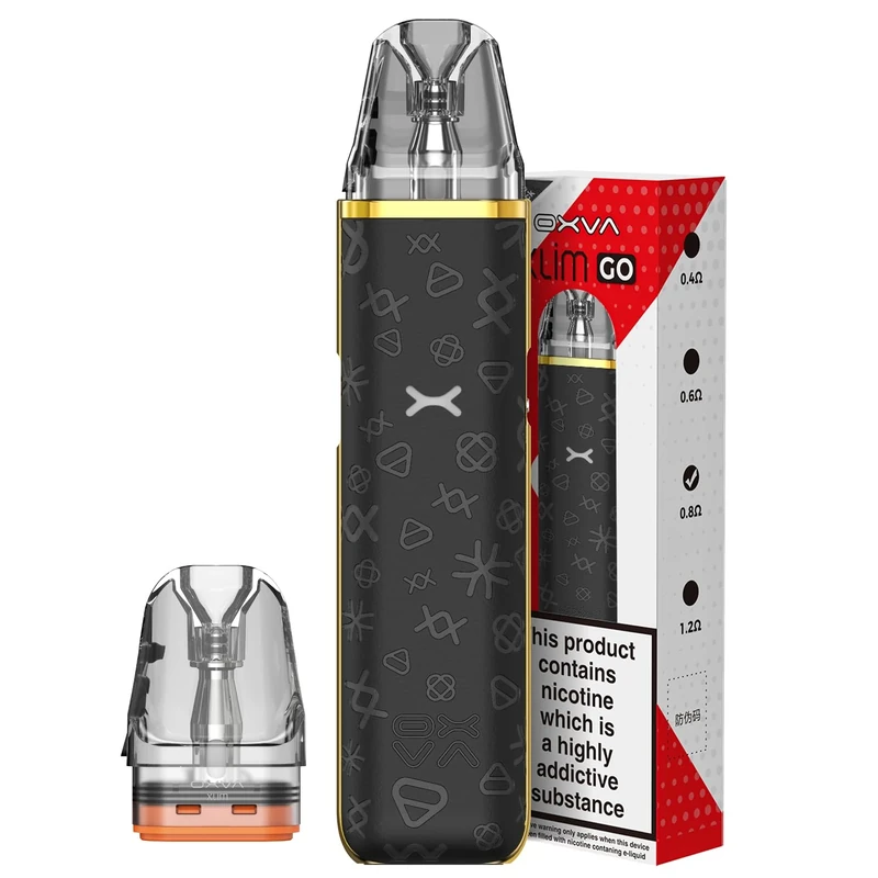 OXVA XLIM GO Vape Kit 30W Built-in 1000mAh Battery, Compatible with OXVA XLIM Pods, Sleek Design for Efficient Vaping, 2mL TPD, No Nicotine (Luxe Black)