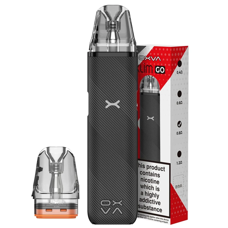 OXVA XLIM GO Vape Kit 30W Built-in 1000mAh Battery, Compatible with OXVA XLIM Pods, Sleek Design for Efficient Vaping, 2mL TPD, No Nicotine (Stripped Grey)