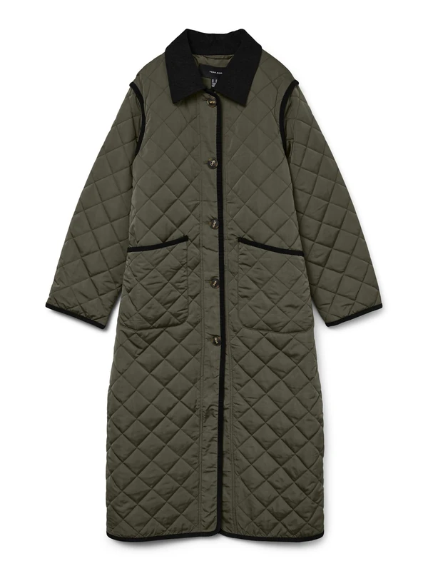 VERO MODA Women's Vmemily Long Coat Boo, Grape Leaf, XS