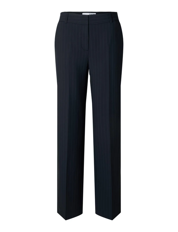 SELECTED FEMME Slfrita Mw Wide Pant Pin Stripe Noos, Dark Sapphire, 8