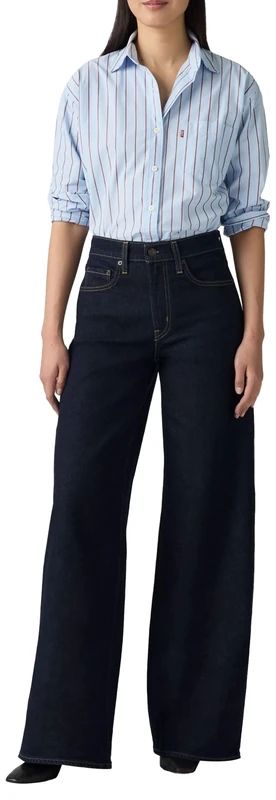 Levi's Women's 728 Hr Wide Leg Jeans, Retro Rinse Lb, 30W x 30L