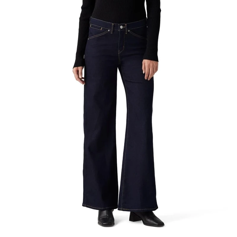 Levi's Women's 318 Shaping Wide Leg Jeans, Darkest Sky, 27W x 32L