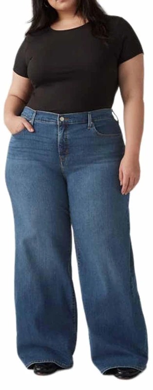 Levi's Women's Pl 318 Shaping Wide Leg Jeans, Clever Girl Plus, 22