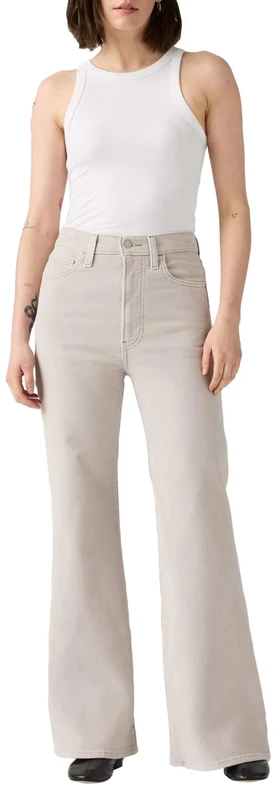 Levi's Women's Ribcage Bells Jeans, Chateau Gray, 28W x 32L