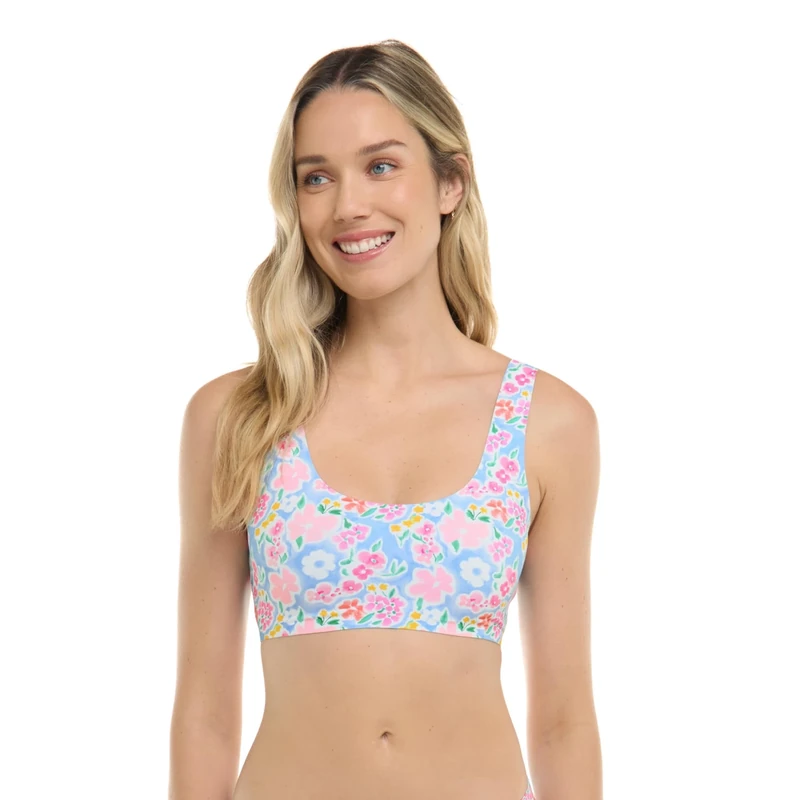 Body Glove Women's Lovia Crop Bikini Top Swimsuit, Daydream Reversible Floral, XS - Image 1