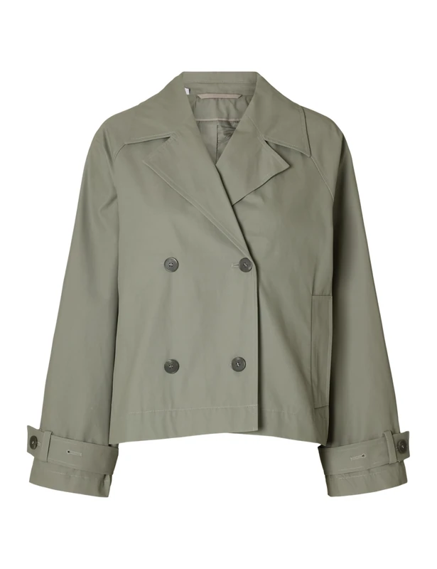 SELECTED FEMME Slfcilo Noos Women's Short Trench Coat, Vetiver, Numeric_38