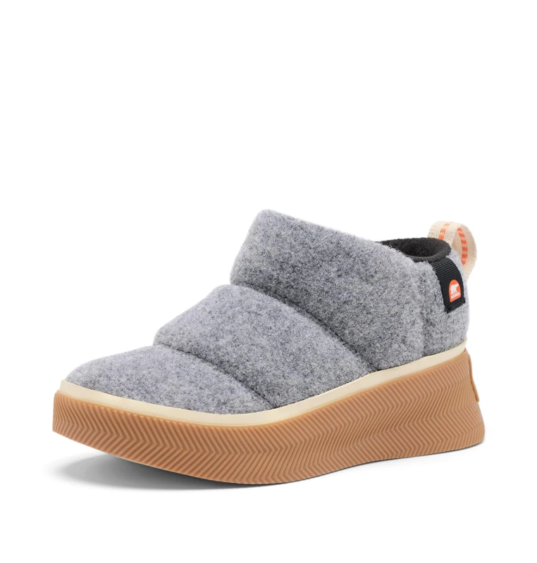 Sorel Youth Unisex Out N About 4 Mini Puffy, Casual Winter Boots, Chrome Grey, Gum 2, 1