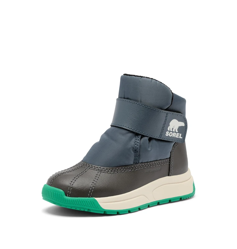 Sorel Children's Whitney III Strap Mid WP Boots, Waterproof, Nylon, 200 g Insulation, Easy Closure Velcro Strap - Youth Unisex Little