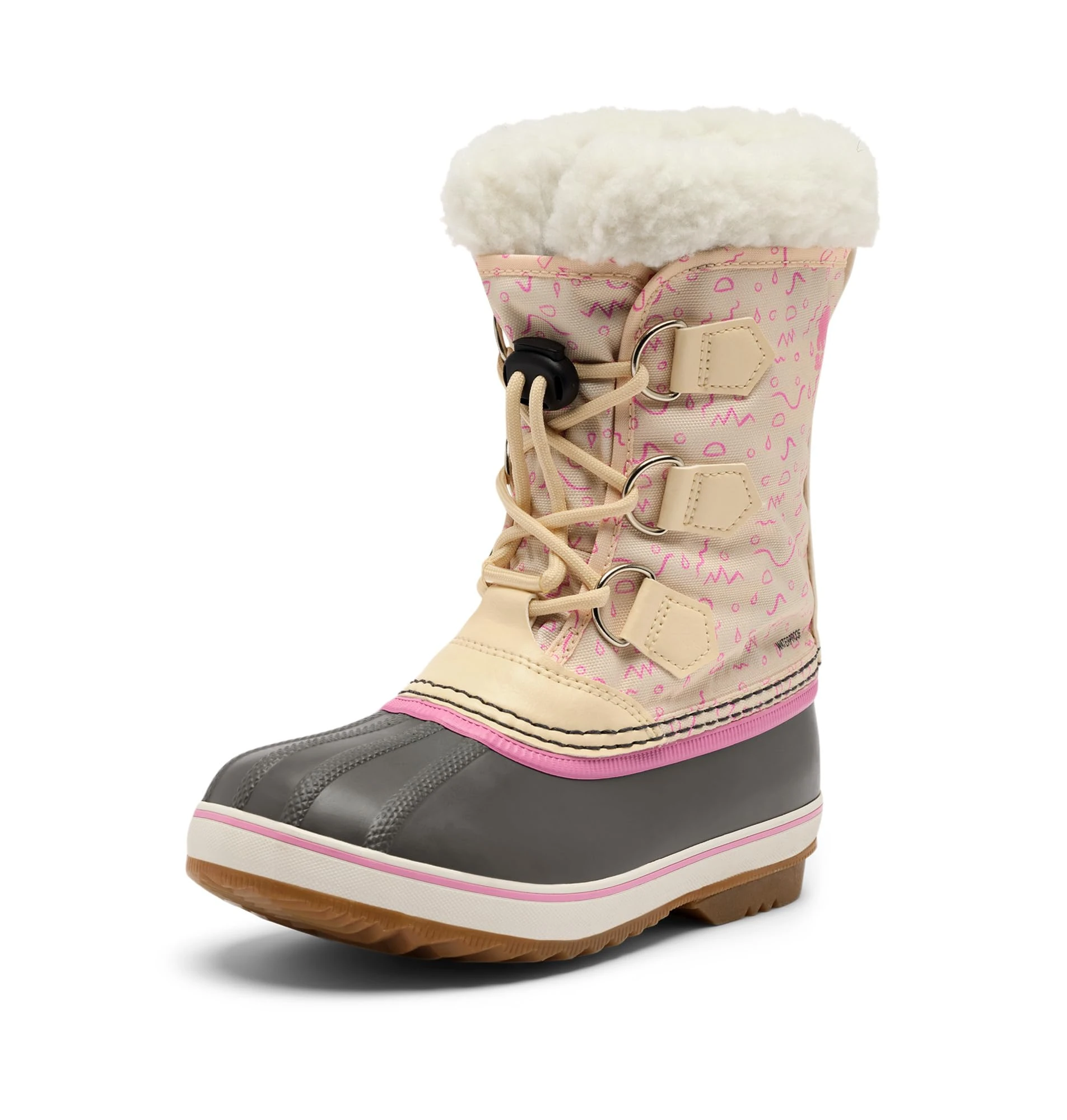 Sorel Childrens Yoot PAC Nylon WP Waterproof Snow Boots, Honey White, Orchid, 12 UK Child