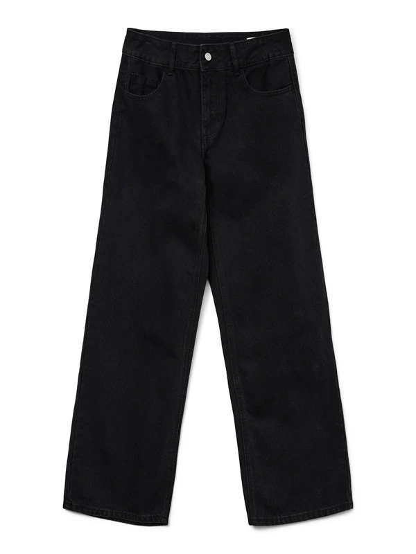 VERO MODA Awrena Mr Wide Denim Jeans Li1110 Noos, Black Denim, 27W x 30L