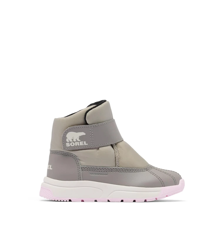 Sorel Boy's Unisex Kids Toddler Whitney III Strap MID WP Fashion Boot, Dove, Pink Dawn, 5 UK Child - Image 1