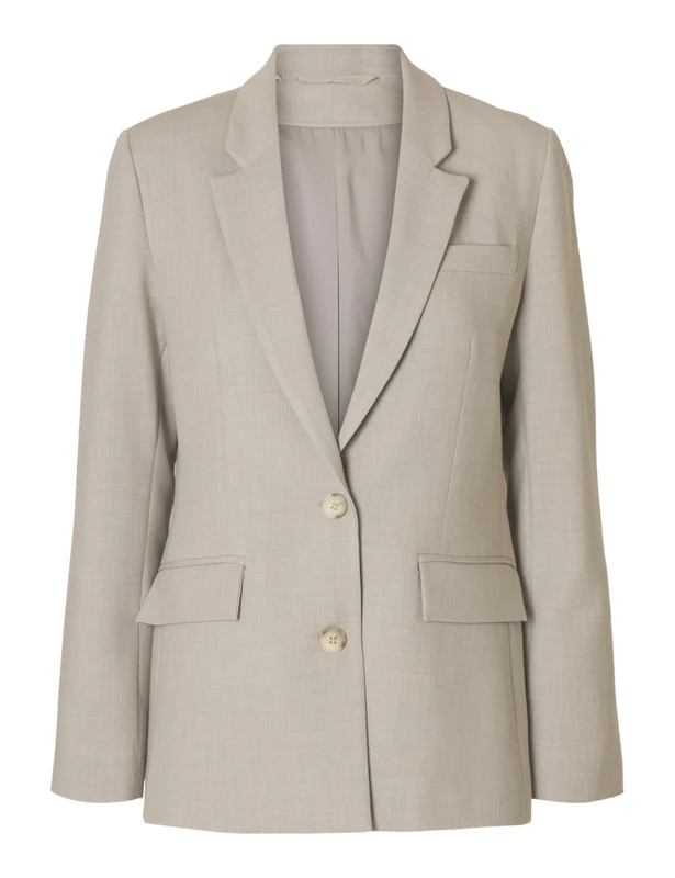SELECTED FEMME Slfrita Ls Classic Blazer Mel Noos, Island Fossil, 14
