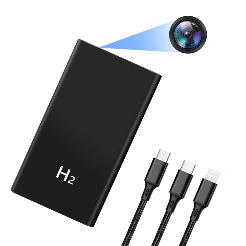 Mobile Power Bank with Camera, HD 1080P Hidden Spy Camera, Mini Invisible Spy Cameras 5000mAh, Micro Surveillance Camera Spy Cam with Night Vision for Home, Office, etc.