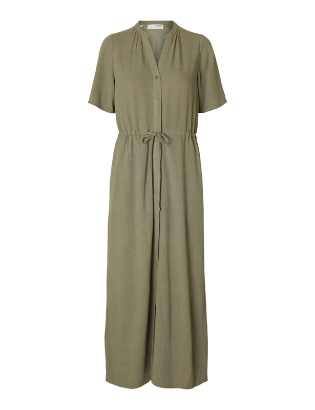 SELECTED FEMME Female Blouse Dress Short Sleeve, Vetiver, 8