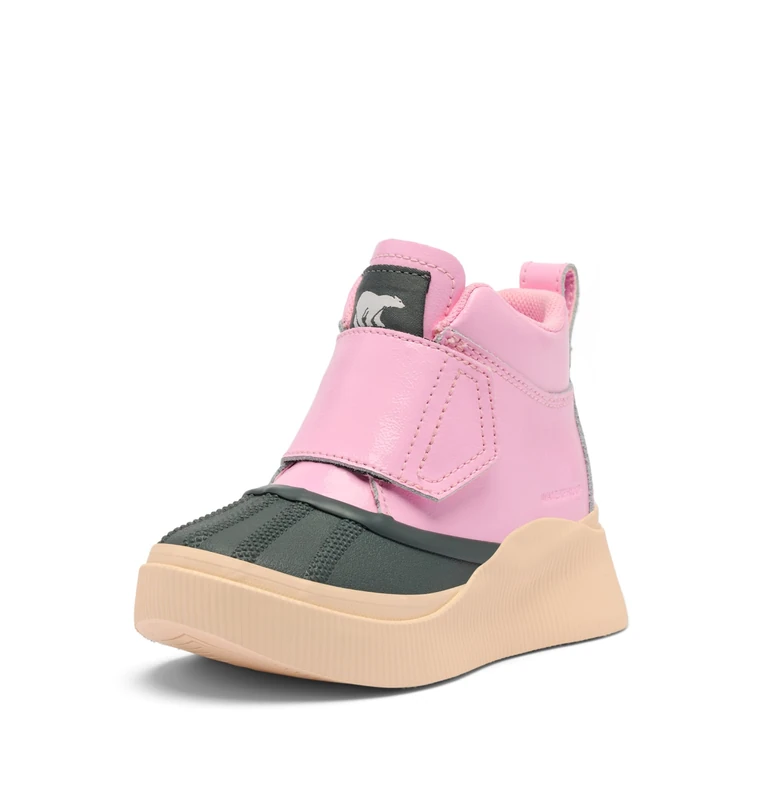 Sorel Childrens Out N About IV Strap WP Fashion Boot, Pink Flare, Pearlescent, 12 UK Child