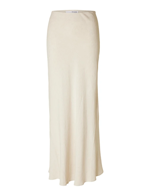 SELECTED FEMME Slfviva-Lena Hw Ankle Sun Skirt Noos, Sandshell, 14