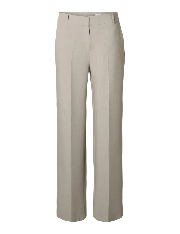SELECTED FEMME Slfrita Mw Wide Pant Mel Noos, Island Fossil, 38W x 32L
