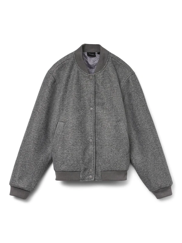 VERO MODA Ga Noos Women's Vmfortune Short Bomber Jacket, Medium Grey Melange, XL, Medium Grey Melange, x_l - Image 1