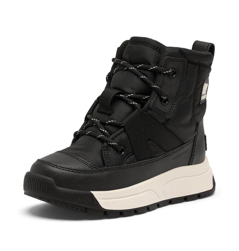 Sorel Youth Whitney III MID WP Fashion Boot, Black, Sea Salt, 13 UK