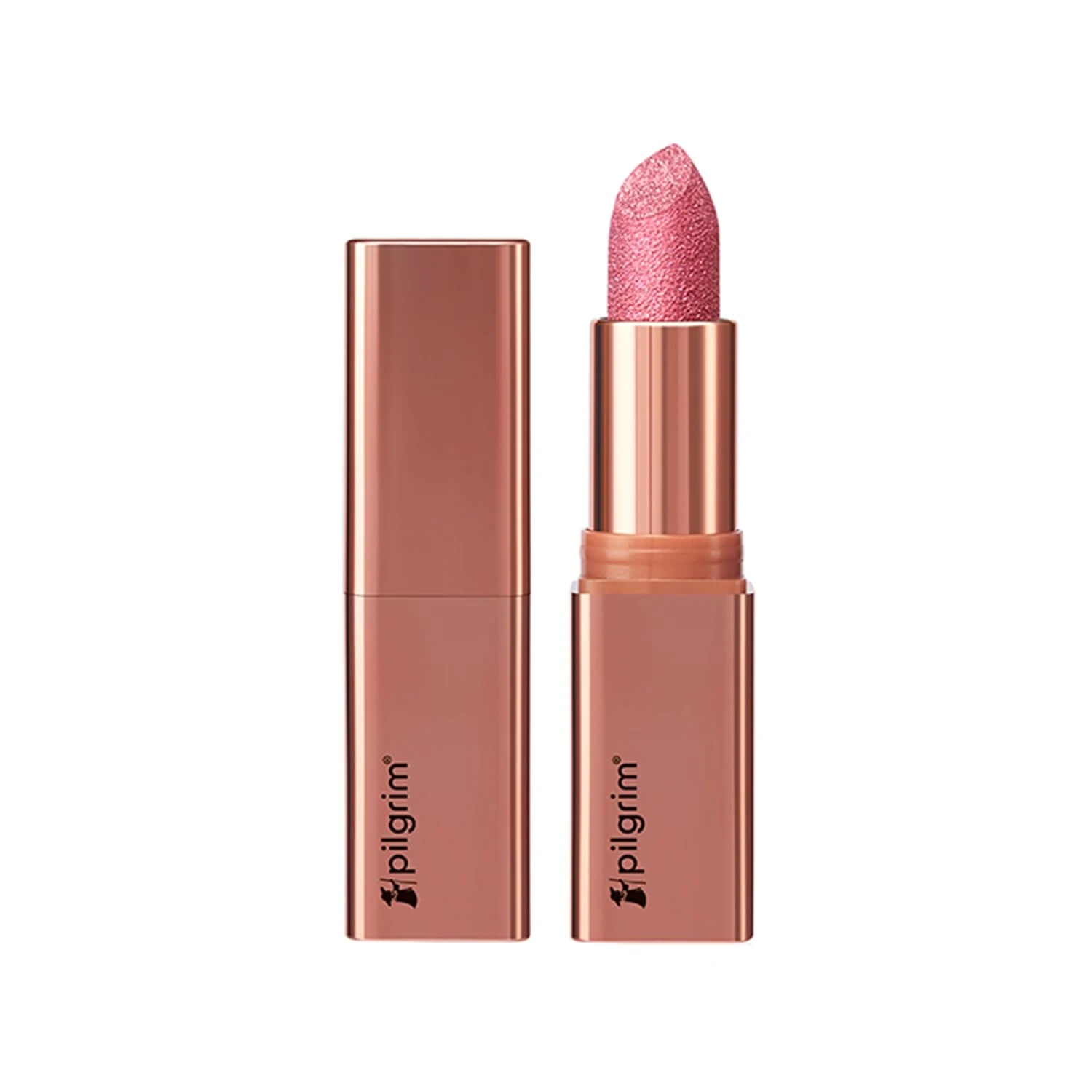 Pilgrim Glitter Lipstick For Women 4.2gm | Dubai Luxe Lifestyle - My Habibi Shade | Lipstick Infused with Vitamin E & Olive Oil | Glitter Formula With Matte Finish | Non Drying | All Skin Types
