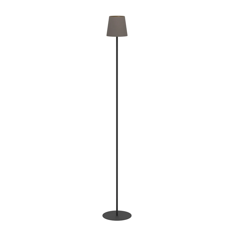 Eglo Fiorana Floor lamp, Minimalist Corner Standing Black Light with lampshade in Cappuccino and Gold, Living Room lamp E14 Socket, Height 140.5 cm