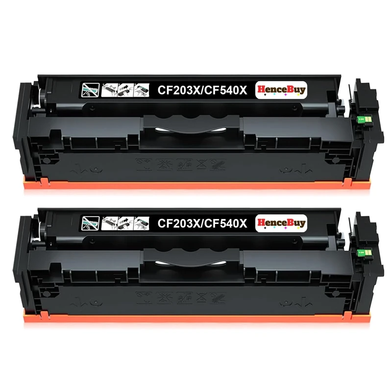 HenceBuy 203X Black Toner Cartridges for HP CF540X Compatible for HP Color Laserjet Pro MFP M281fdw M281fdn M280nw M281cdw M254dw M254nw M254dn M281 M254 (Black, 2 Pack)
