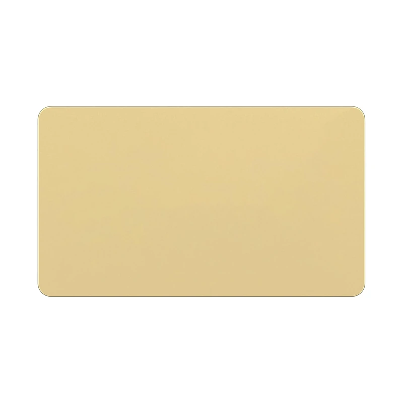 LIDER Screwless 2-Gang Blank Faceplate, Blank Plate for Wall Socket, Flat Cover for Standard 2-Gang Pattress Boxes, Flame-Resistant Polycarbonate, Round Edges, UKCA Certified, Gold