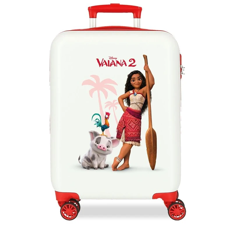 Joumma Disney Vaiana and Friends Cabin Suitcase White 38 x 55 x 20 cm Rigid 2 kg Combination Lock Side ABS 2 kg 35L Hand Luggage, White, One Size, Cabin Suitcase
