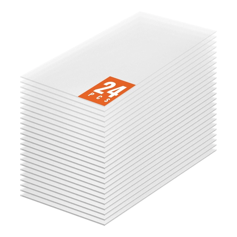 VEVOR 24 Pack Polycarbonate Greenhouse Panels, 2' X 4' X 0.16'' Roof Panels Sheets, Waterproof UV Protected Corrugated Plastic Roofing, Impact Resistance Clear Roofing Sheets for Greenhouse/Garden