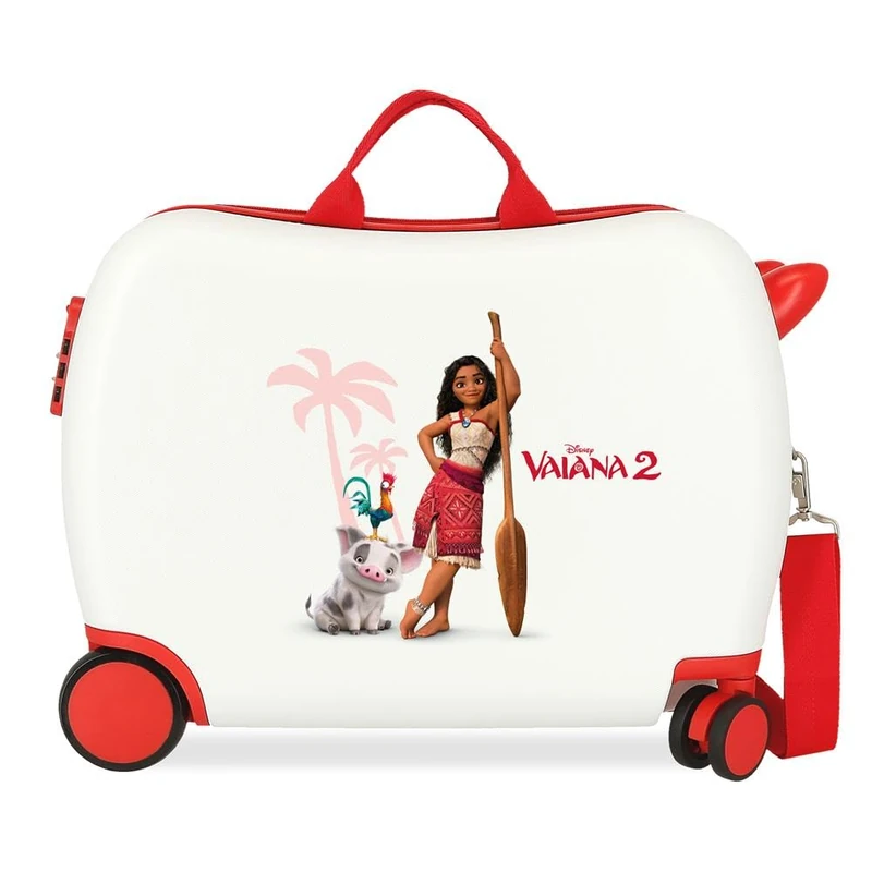 Joumma Disney Vaiana and Friends Children's Suitcase White 50 x 38 x 20 cm Rigid 1.8 kg Combination Lock Side ABS 1.8 kg 34L Hand Luggage, White, One Size, Children's Suitcase