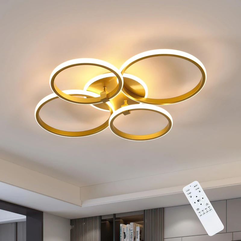 Riserva LED Ceiling Light Dimmable 39W, Round Gold, 3000K-6500K