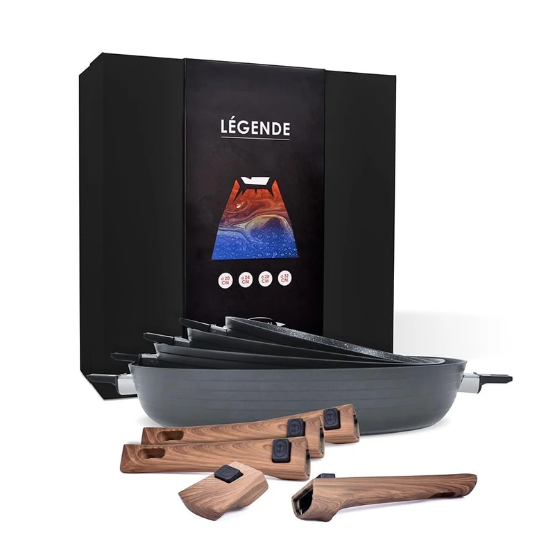 Legend Set of 4 Non-Stick Cooking Pans with Removable Handles - Cookware Durandal - Image 1